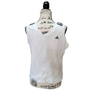 adidas boys White 100% Cotton Tank Top Knit - Size Large